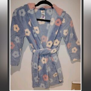 Peckle floral plush robe / housecoat - bath wear - size 6